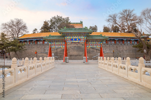 Yongan temple (Temple of Everlasting Peace) situated in the heart of Beihai park in Jade Flower Island. It's home to the White Dagoba - one of the most sacred Dagobas in Beijing photo