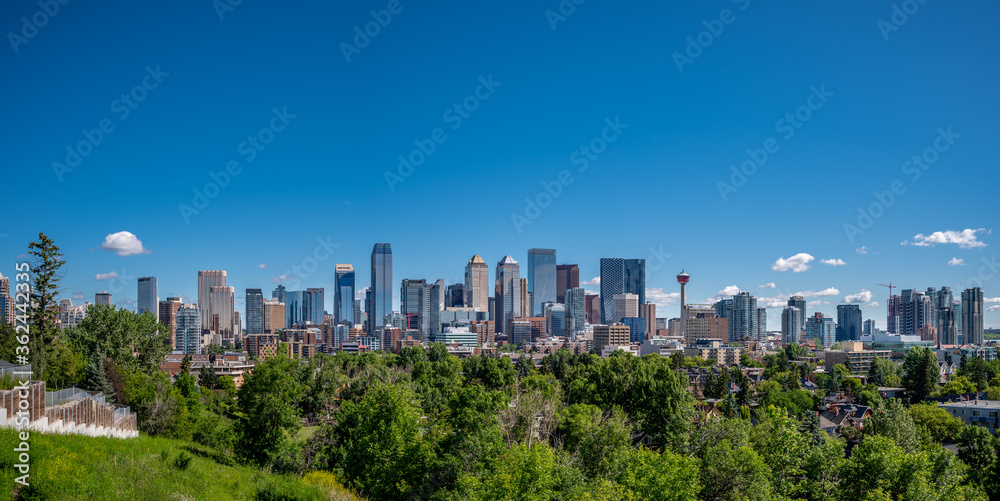 Calgary skyline looking from the south to the north. 