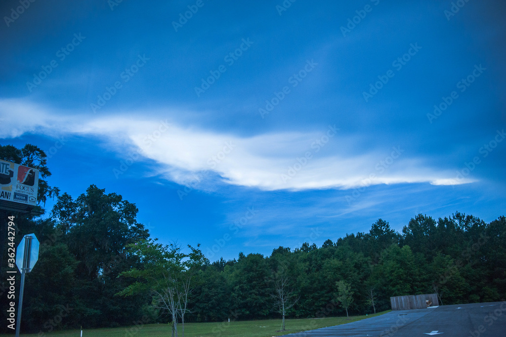 Beautiful and curious clouds background blue sky at Florida.