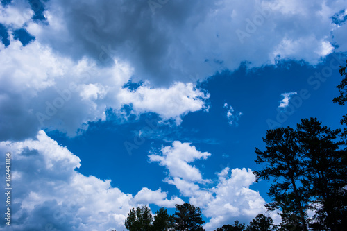 Beautiful and curious clouds background blue sky at Florida. © Chongbum Thomas Park