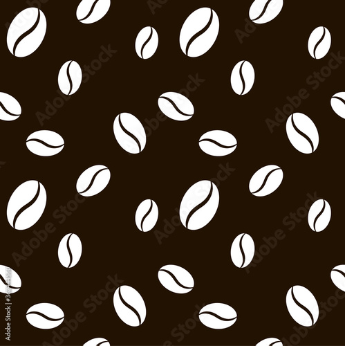 Vector seamless pattern with coffee beans.