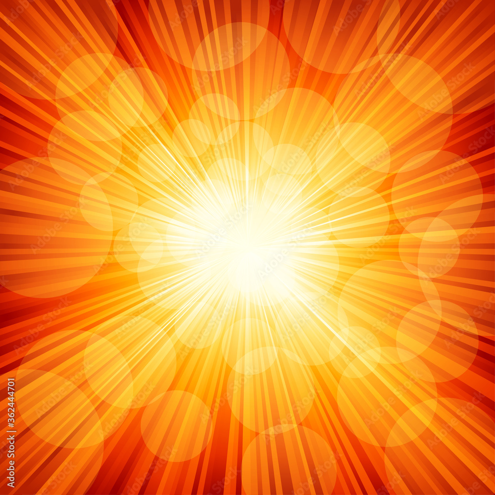 Obraz premium Vector illustration of orange sunbeam.