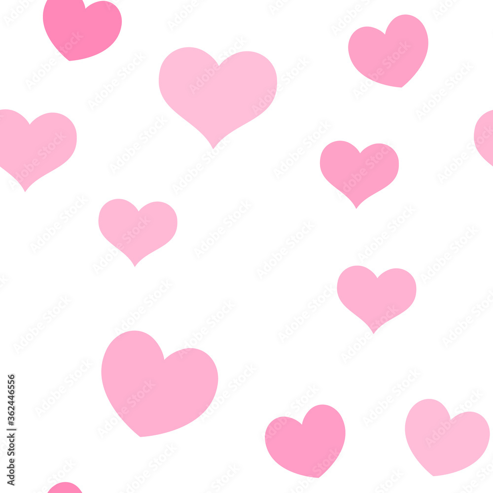 Seamless pattern of hearts. Universal print. Loopable love texture. Romantic background for designs.