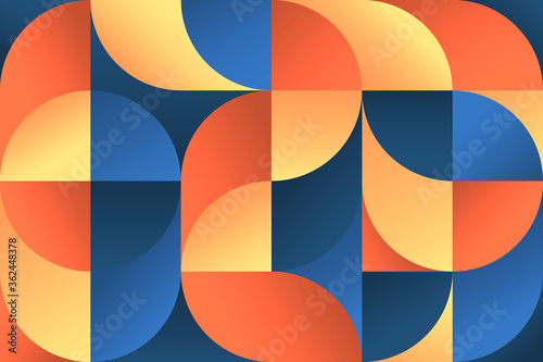 Abstract vector geometric pattern, background design in Bauhaus style, for web design, business card, invitation, poster, cover.