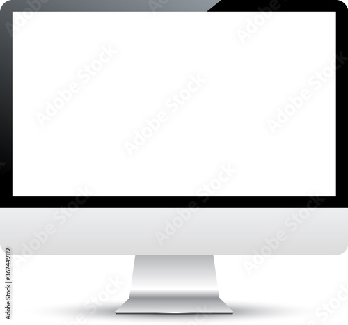 Vector isolated monitor on white background.