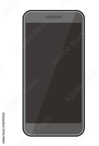 モノクロの携帯電話、スマートフォンのシルエット素材