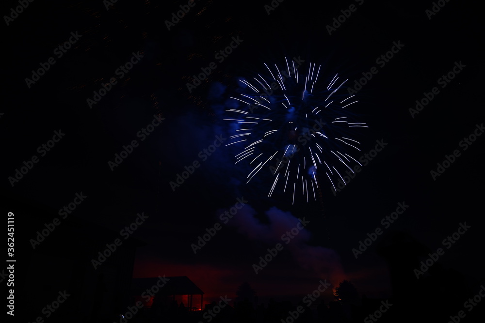 Fireworks being fired off in Wisconsin to celebrate the 4th of July independence day. Fireworks being fired off in Wisconsin to celebrate the 4th of July independence day.