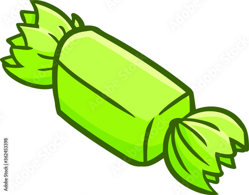 Cute and funny yummy green candy packaging