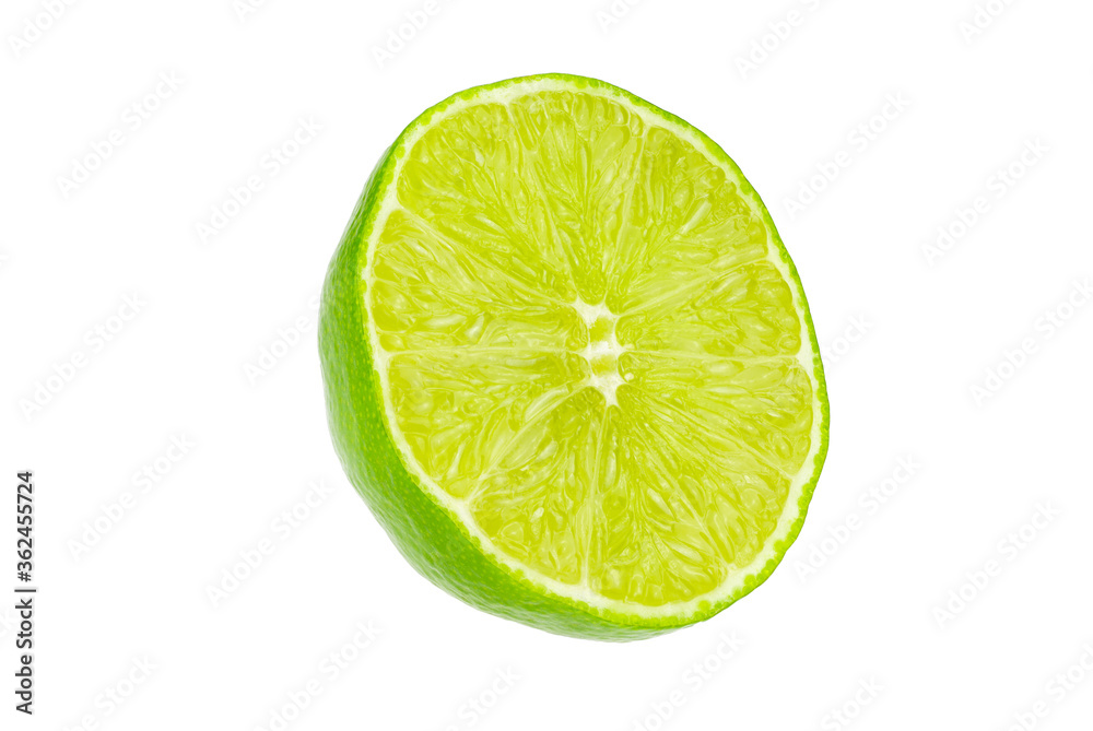 Lime fruit slices with isolated on white background.