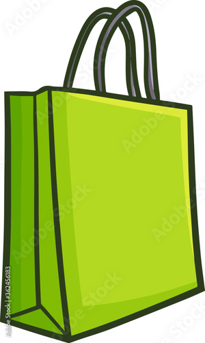 Funny and cute green shopping bag blank template