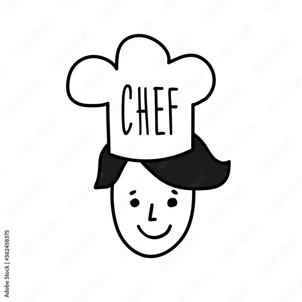 Portrait of a man in a cook hat. Chef. Portrait of a man in a cook hat. Chef.