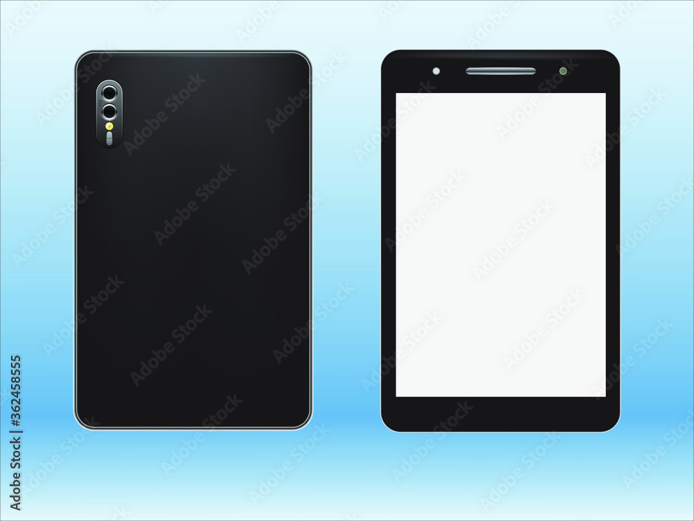 Realistic vector smart phones with camera phone on white background Realistic vector smart phones with camera phone on white background