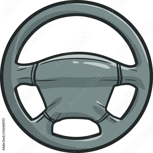 Funny and cute dark grey steering wheel