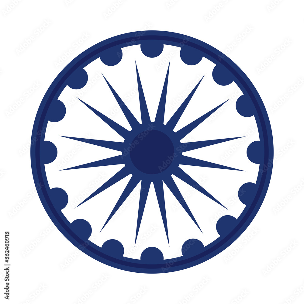 ashoka shakra indian independence day flat style icon ashoka shakra indian independence day flat style icon
