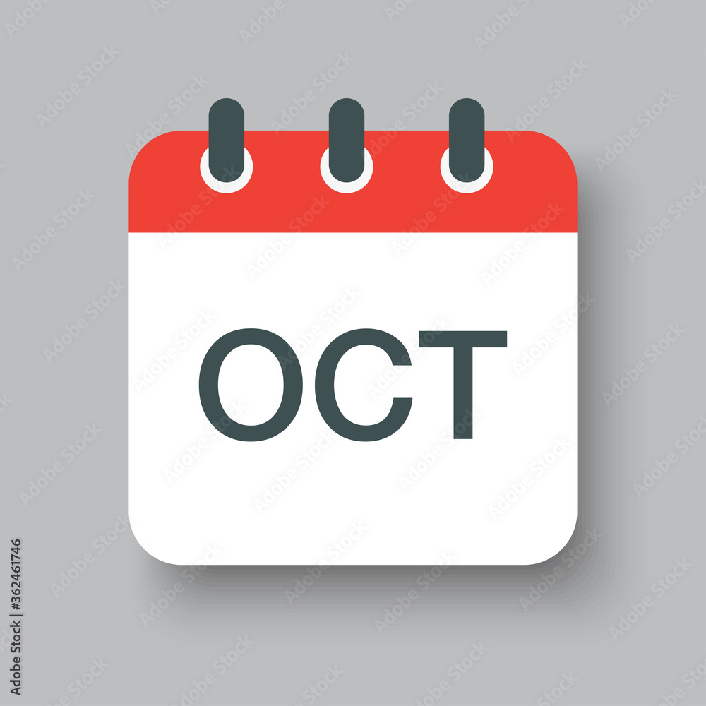 Vector icon day calendar, autumn month October Vector icon day calendar, autumn month October