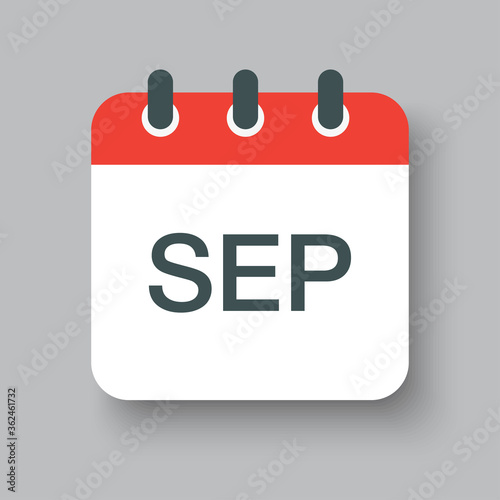 Vector icon day calendar, autumn month September
