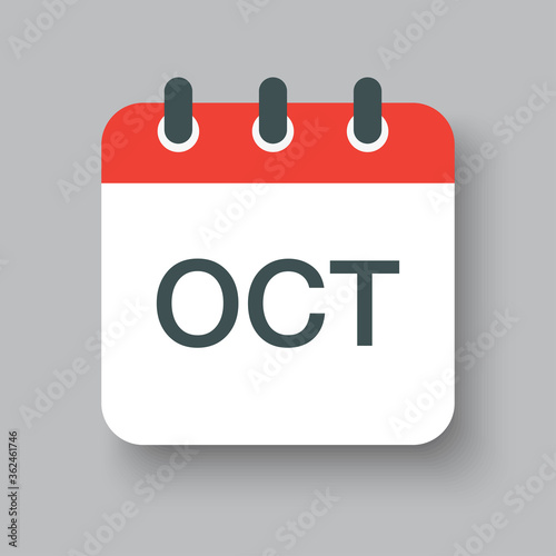 Vector icon day calendar, autumn month October