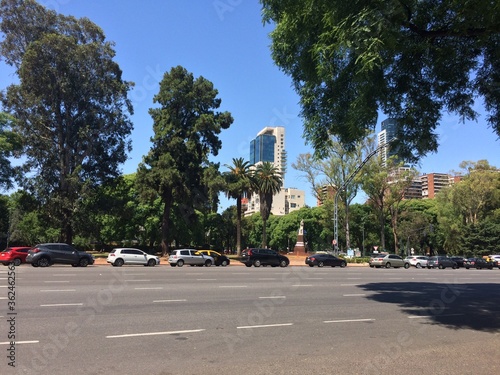 Avenue in summer Buenos Aires Argentina