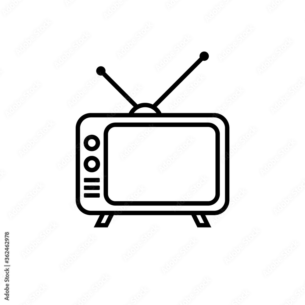 Old tv vector linear icon. Old tv vector linear icon.