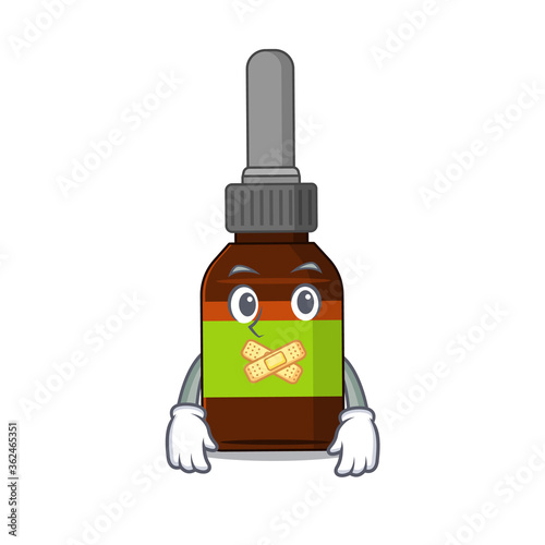 Liquid bottle cartoon character style having strange silent face