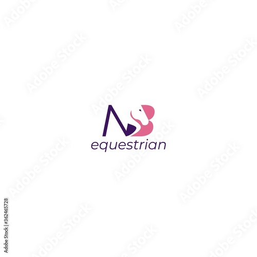 NB Horse Logo Design Vector