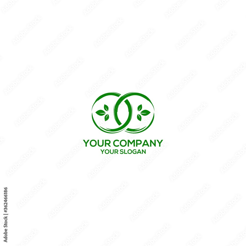 Infinity Brush Leaf Logo Design Vector
