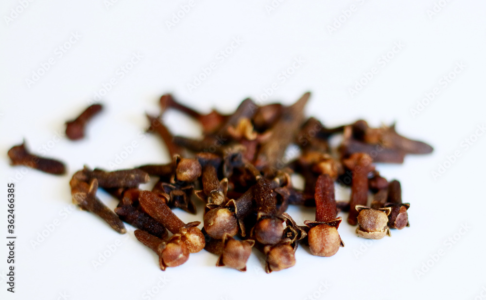 Fototapeta premium Dried cloves on white background. 