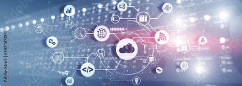 Cloud computing, technology connectivity concept 2021