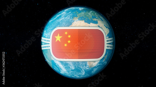 China put mask to fight to fight against coronavirus