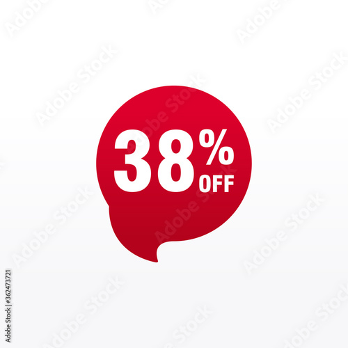 38 discount, Sales Vector badges for Labels, , Stickers, Banners, Tags, Web Stickers, New offer. Discount origami sign banner