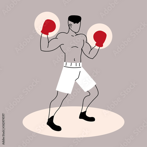 boxing, sports training, boxer man prepares for competition