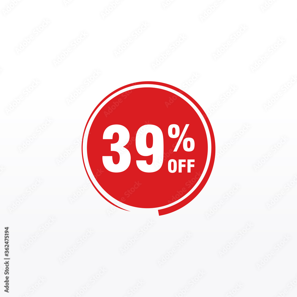 39 discount, Sales Vector badges for Labels, , Stickers, Banners, Tags, Web Stickers, New offer. Discount origami sign banner
