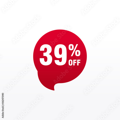 39 discount, Sales Vector badges for Labels, , Stickers, Banners, Tags, Web Stickers, New offer. Discount origami sign banner