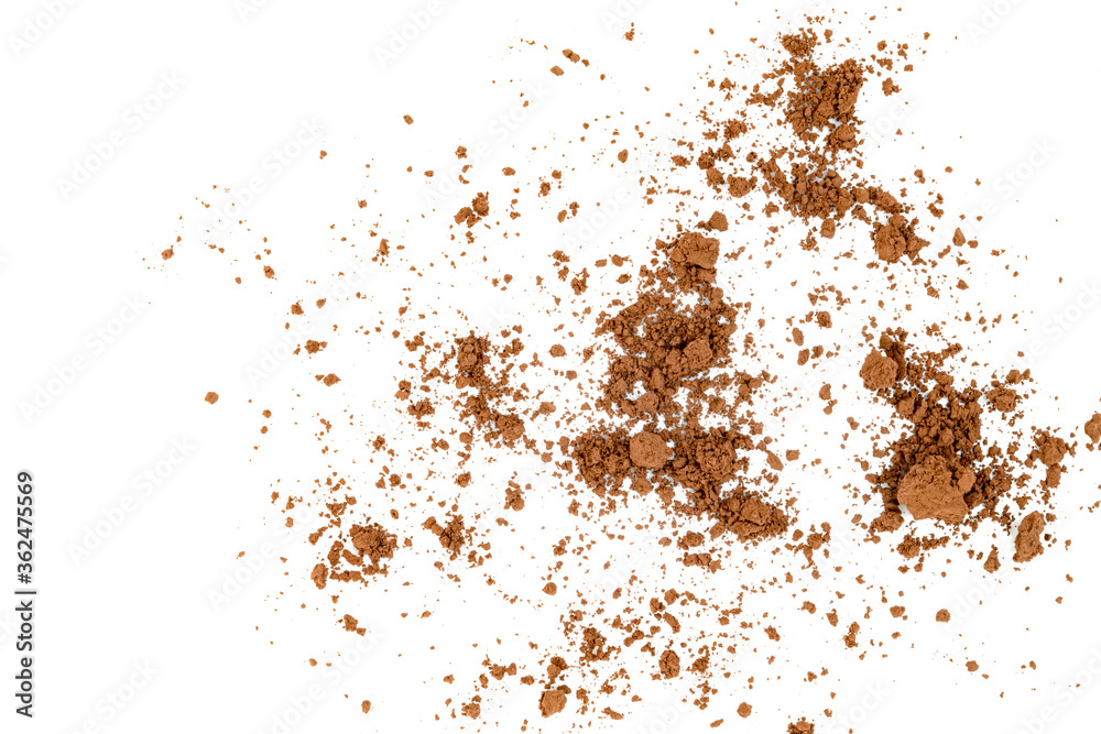 Cocoa powder isolated on white background Cocoa powder isolated on white background