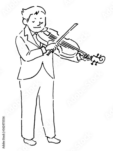 Standing man playing viola