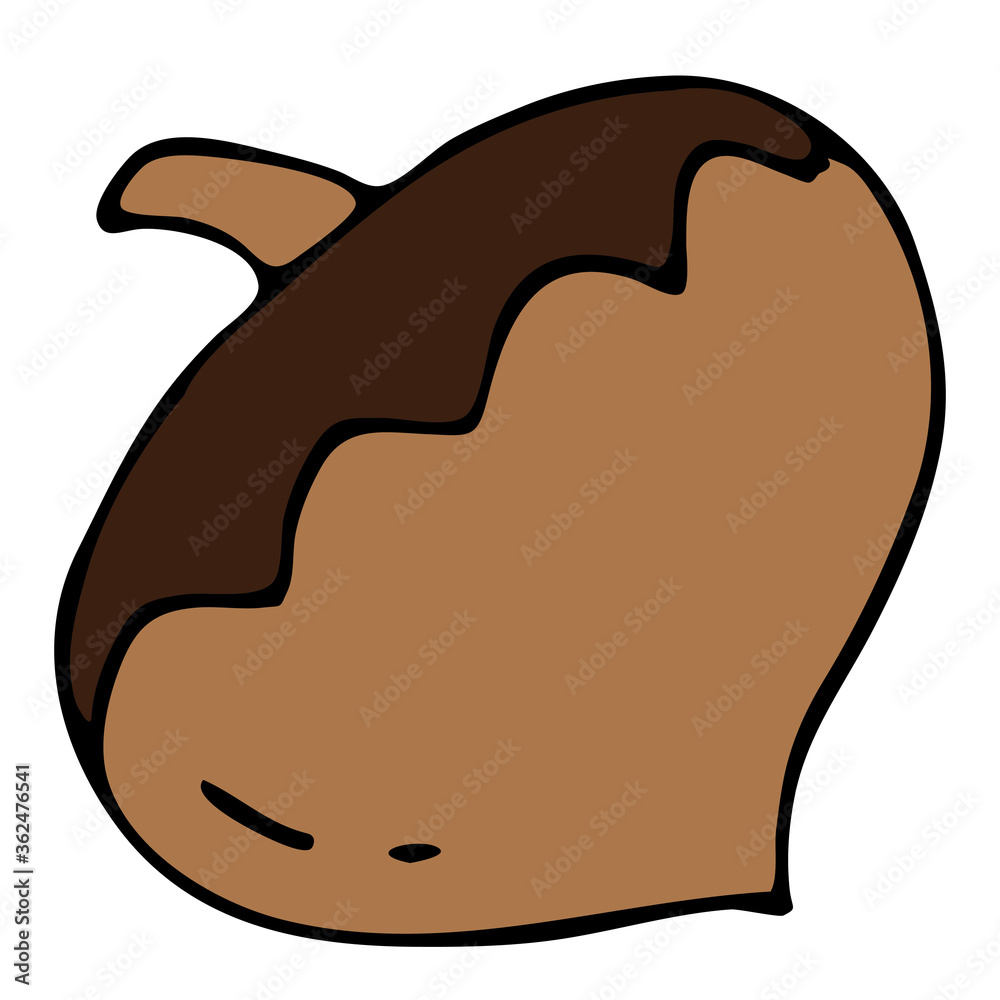 Hazelnut, hazelnut, freehand drawing, vector doodle element black outline Hazelnut, hazelnut, freehand drawing, vector doodle element black outline