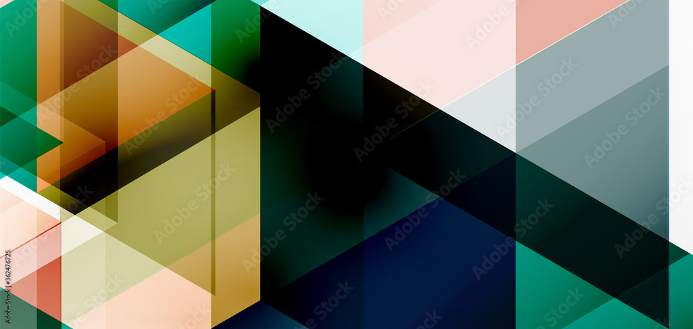 Geometric abstract background, mosaic triangle and hexagon shapes. Trendy abstract layout template for business or technology presentation, internet poster or web brochure cover, wallpaper Geometric abstract background, mosaic triangle and hexagon shapes. Trendy abstract layout template for business or technology presentation, internet poster or web brochure cover, wallpaper