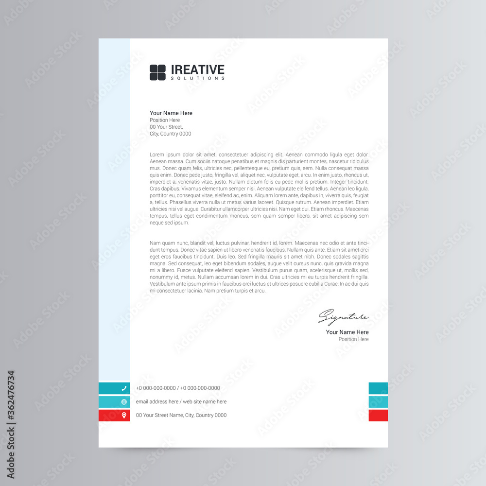 Clean And Corporate Letterhead Template Design
Clean And Corporate Letterhead Template Design