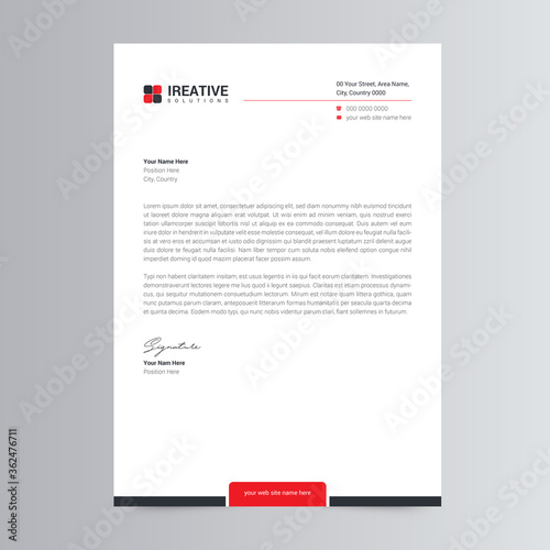 Clean And Corporate Letterhead Template Design 
