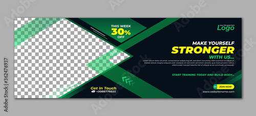 Gym Fitness Workout Boxing Exercise Banner Template