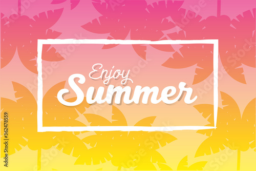 Palm trees frame vector design