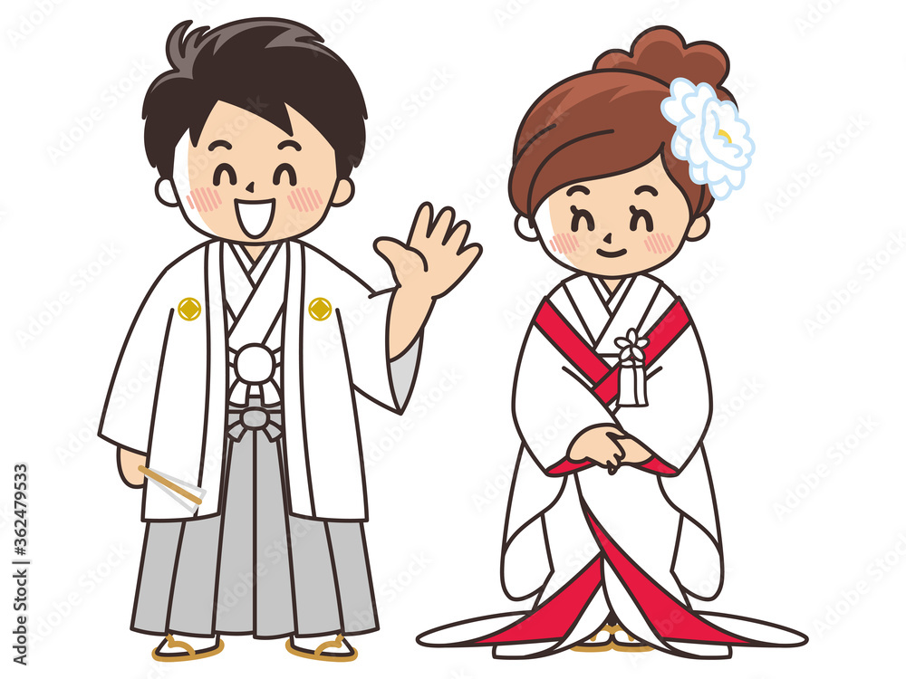和装の新郎新婦 紋付袴 白無垢 結婚式 和装の新郎新婦 紋付袴 白無垢 結婚式