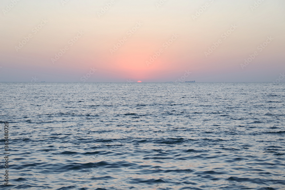 Fototapeta premium summer sunrise on the sea