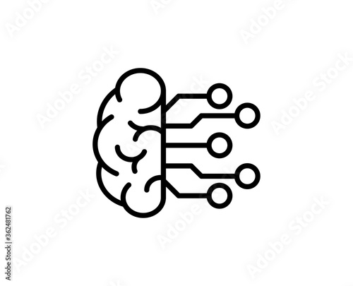 Machine learning line icon
