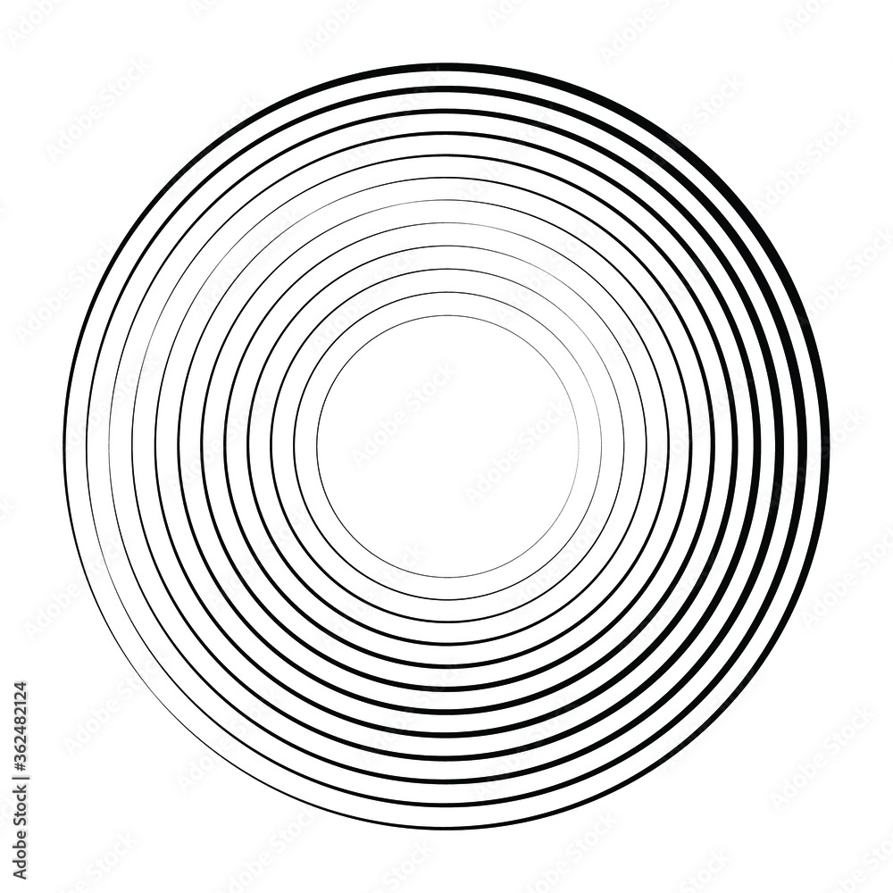 Speed Lines in Circle Form . Spiral Vector Illustration .Technology round Logo . Design element . Abstract Geometric shape . Striped border frame Speed Lines in Circle Form . Spiral Vector Illustration .Technology round Logo . Design element . Abstract Geometric shape . Striped border frame