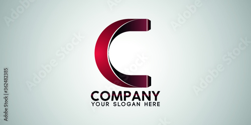 C 3d letter stylish logo design initial brand company photo