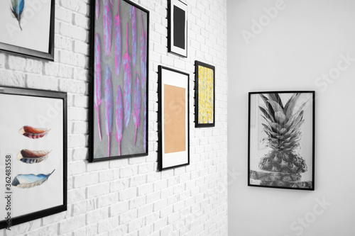 Interior of modern art gallery