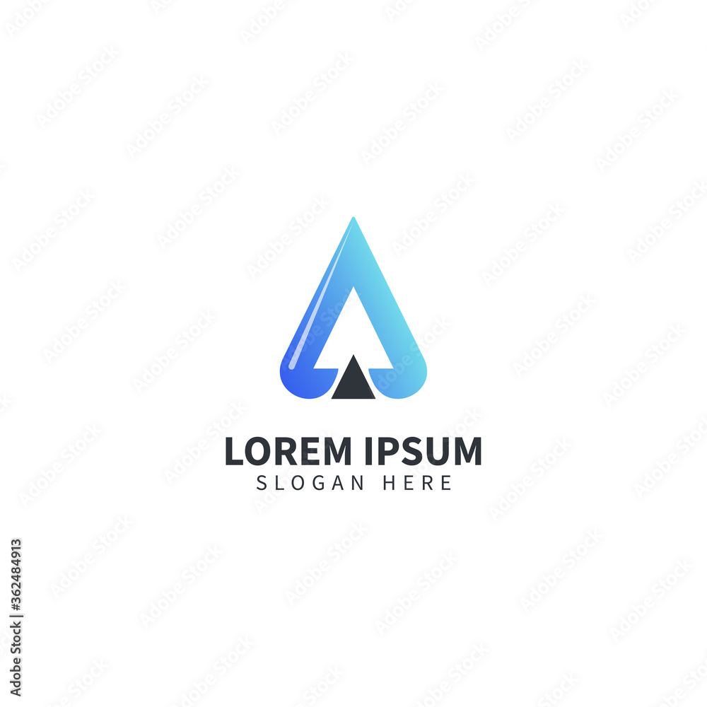 Triangle initial A template design concept vector Triangle initial A template design concept vector