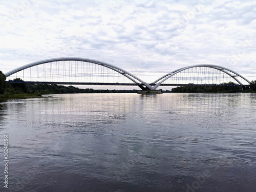 View of the road bridge in Torun on the Vistula River. © Tomek