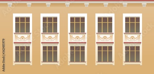 exterior wall window seamless pattern